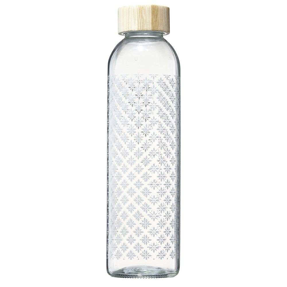 bouteille en verre 730 ml motif carreau ciment (GiFi-581946X)