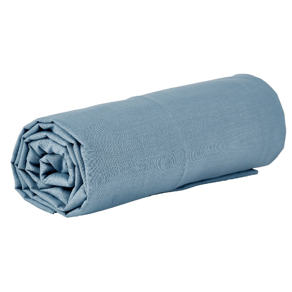 drap housse imprimé bleu 1 personne 90x190cm (GiFi-582043X)