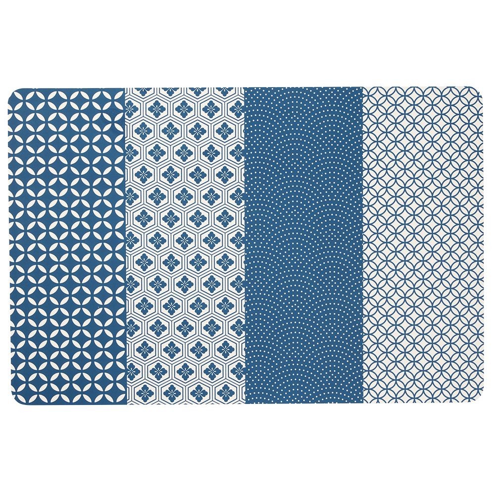 set de table plastique motif graphique bleu et blanc 45x30 cm (GiFi-583216X)