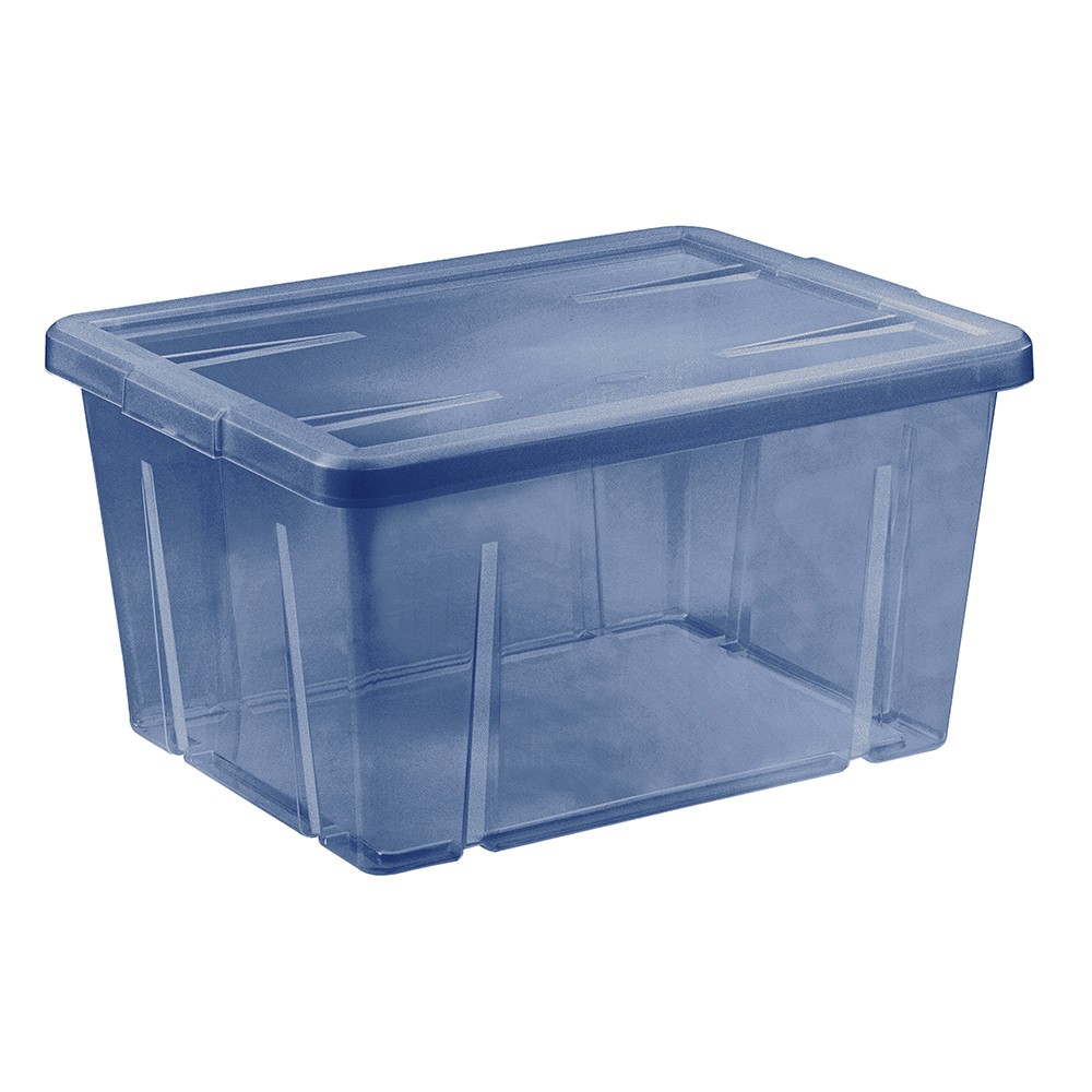 boîte de rangement bleu avec couvercle 30l (GiFi-583654X)
