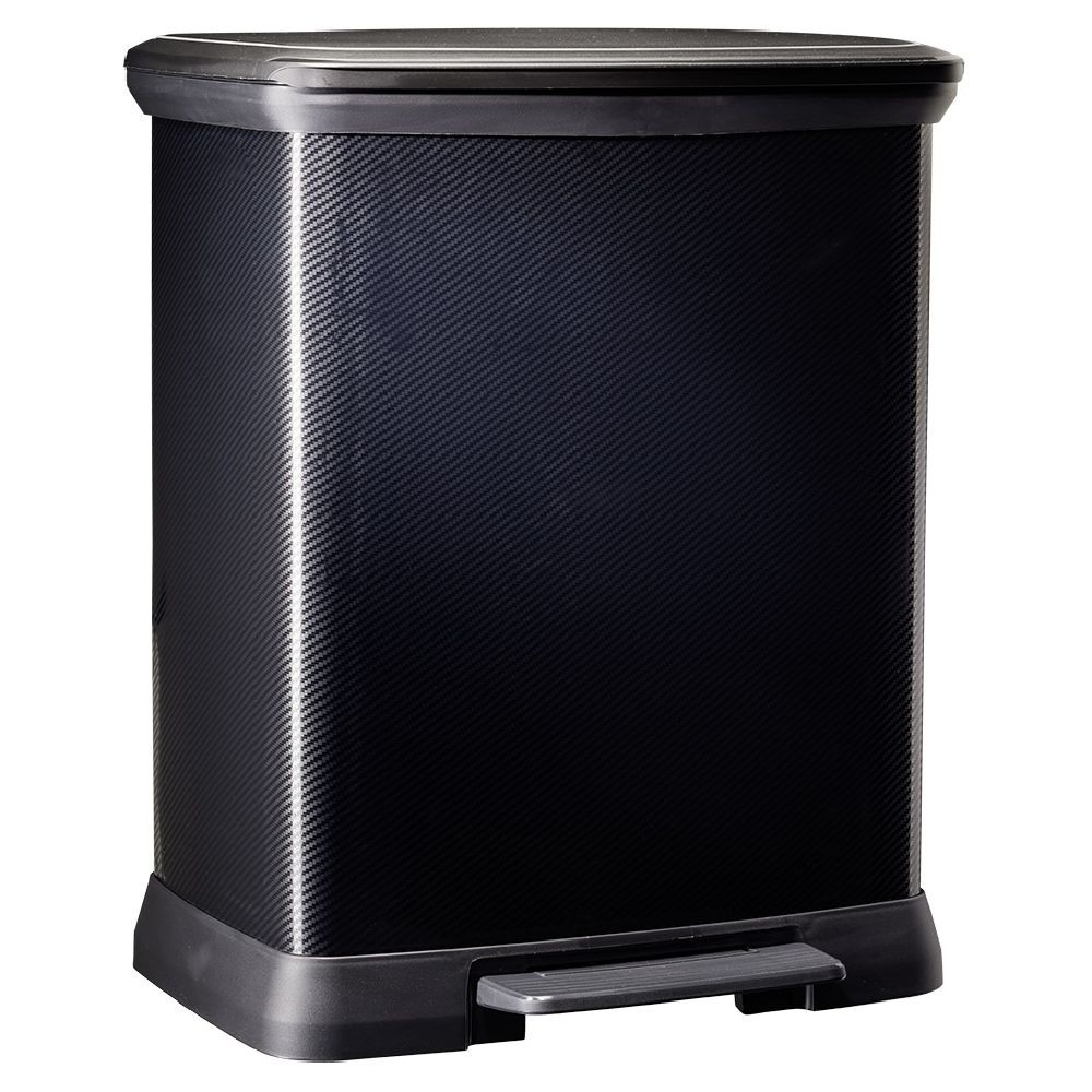 poubelle à pédale plastique noir carbone 30l (GiFi-590095X)