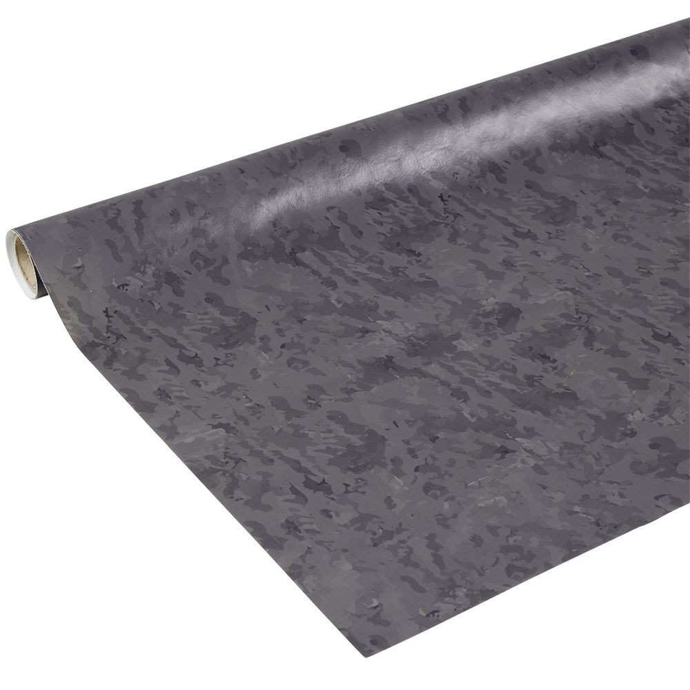 nappe rectangulaire toile cirée effet ardoise noir 140x250 cm (GiFi-591098X)