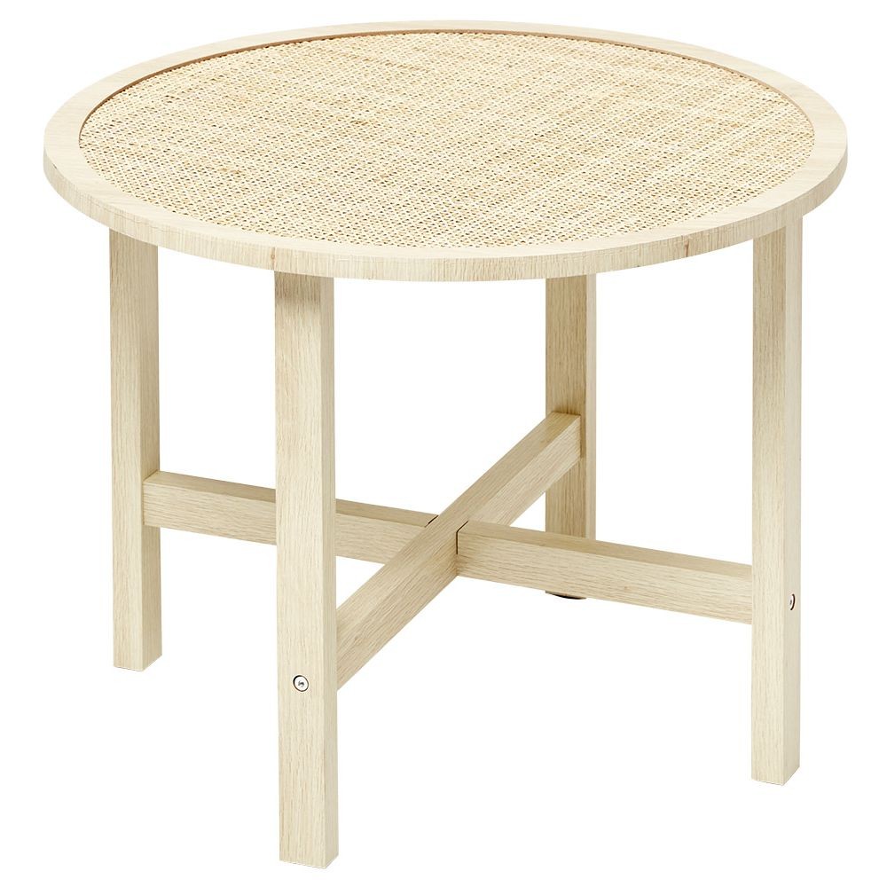 table basse kanna cannage de rotin Ø60xh45 cm (GiFi-591274X)