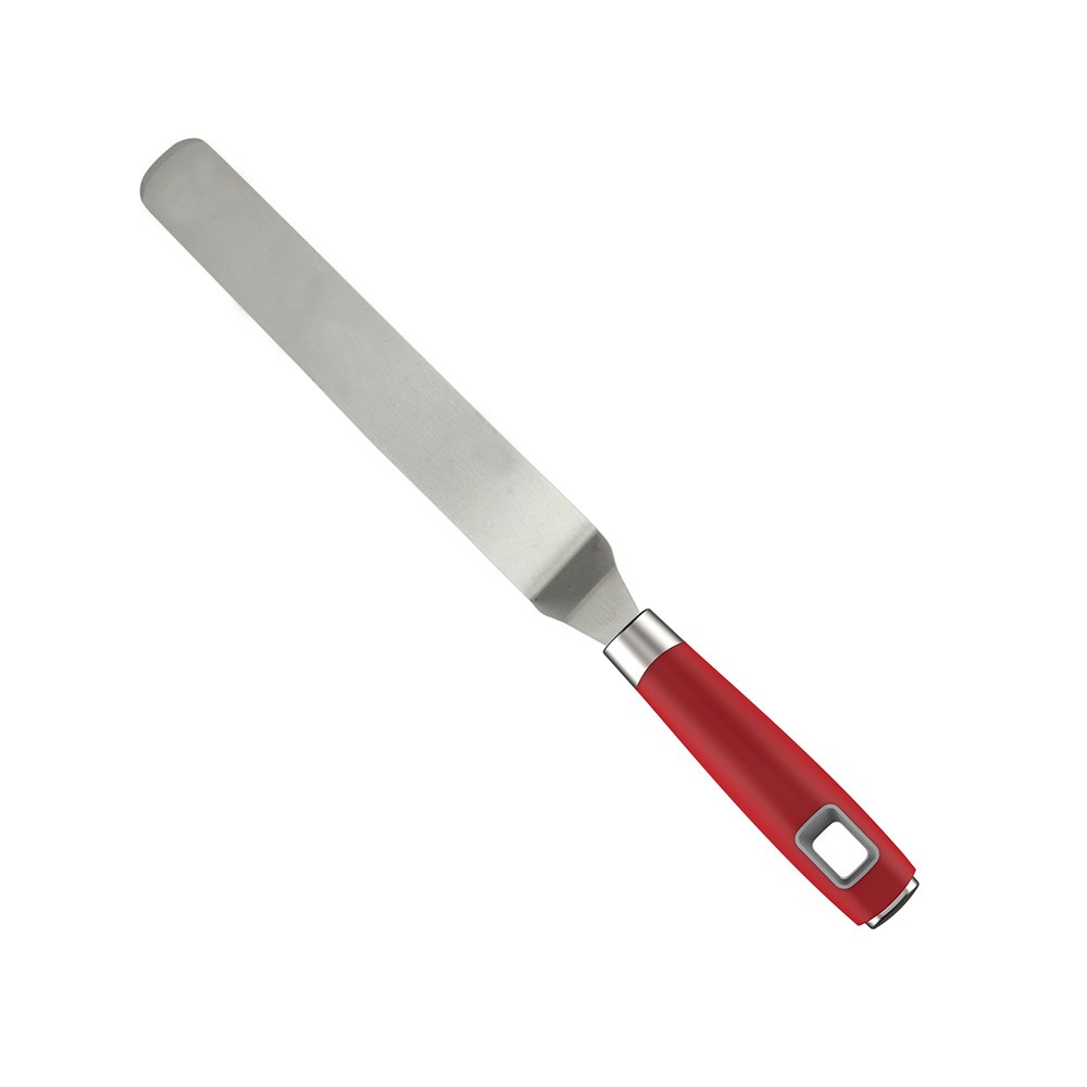 spatule à crêpe inox avec manche en polypropylène rouge (GiFi-591317X)