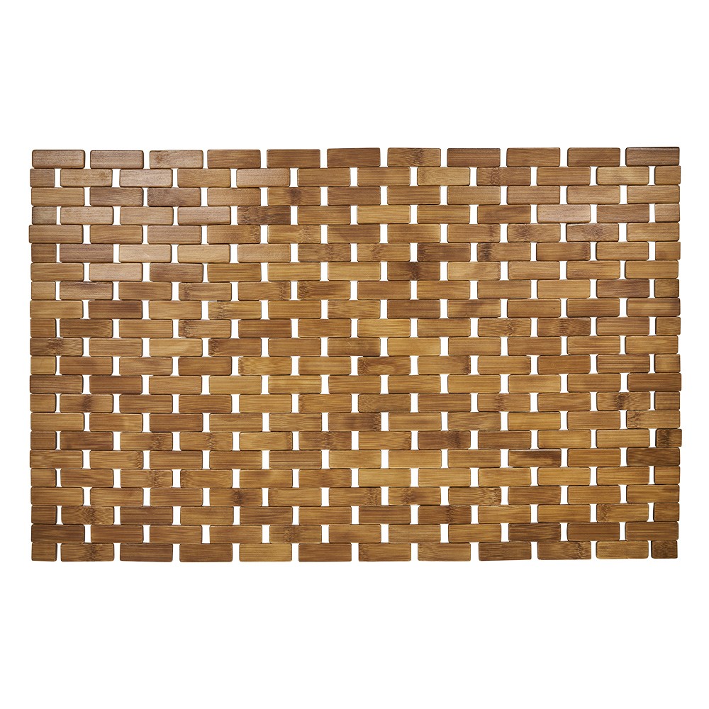 tapis salle de bain 100% bambou marron 72x45cm (GiFi-592126X)