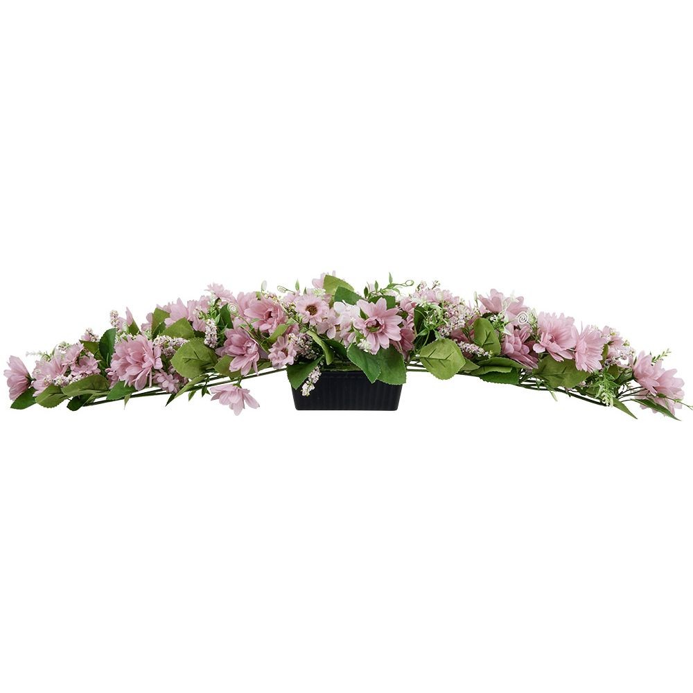 pot raquette gerbera rose fleur artificielle l84xl24xh20cm (GiFi-593309X)