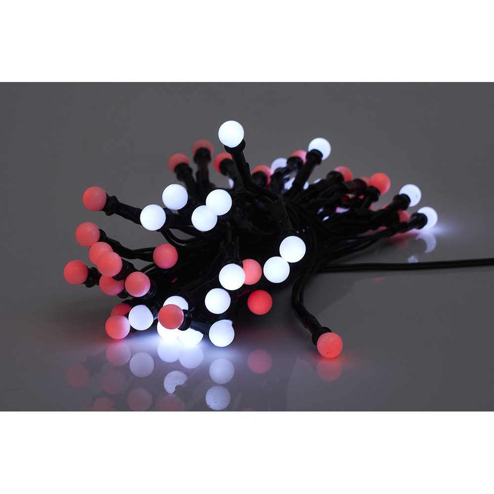 guirlande lumineuse 60 led rouge et blanc froid fixe clignotant l.5,9 m (GiFi-593870X)