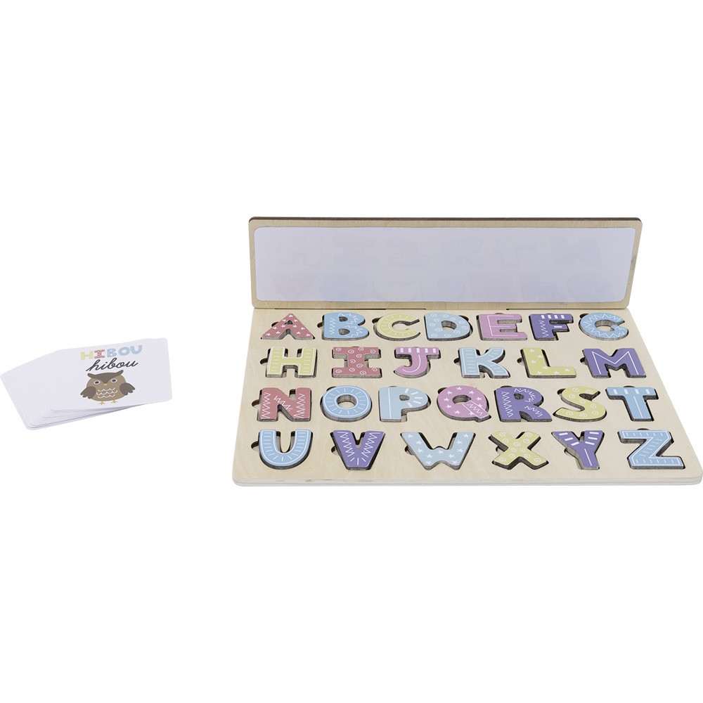 puzzle alphabet & cartes en bois certifié fsc® 58 pièces (GiFi-594752X)