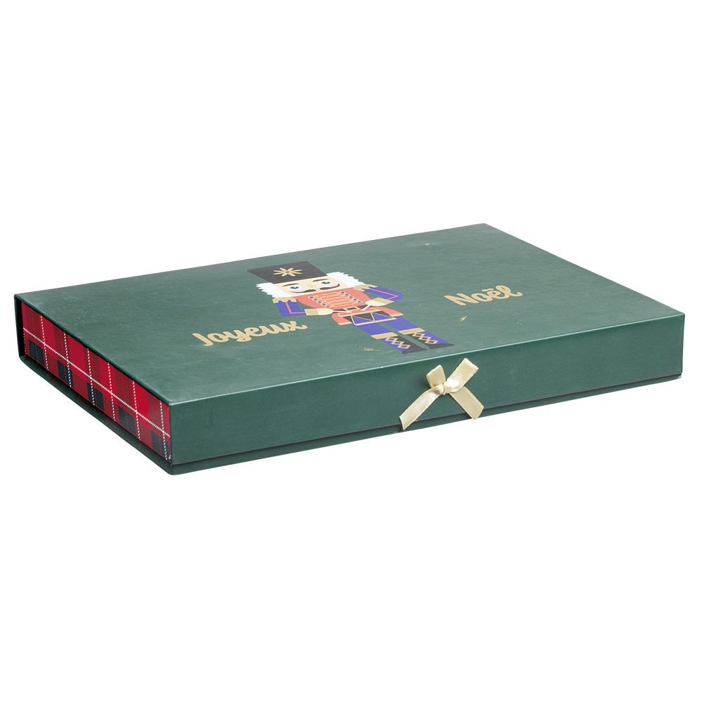 boîte cadeau joyeux noël motif tartan et soldat casse-noisette (GiFi-594896X)