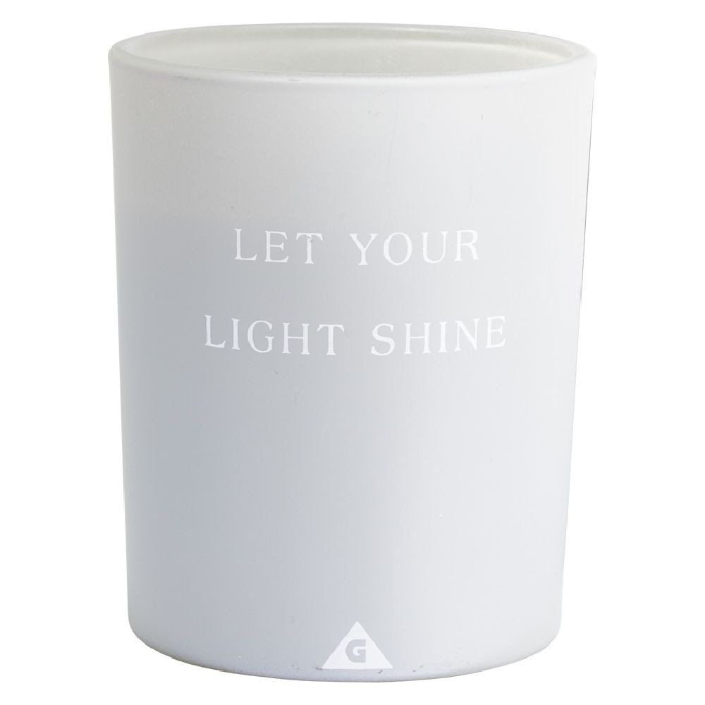 bougie dans verre inscription let your light shine senteur coton 40h (GiFi-595328X)