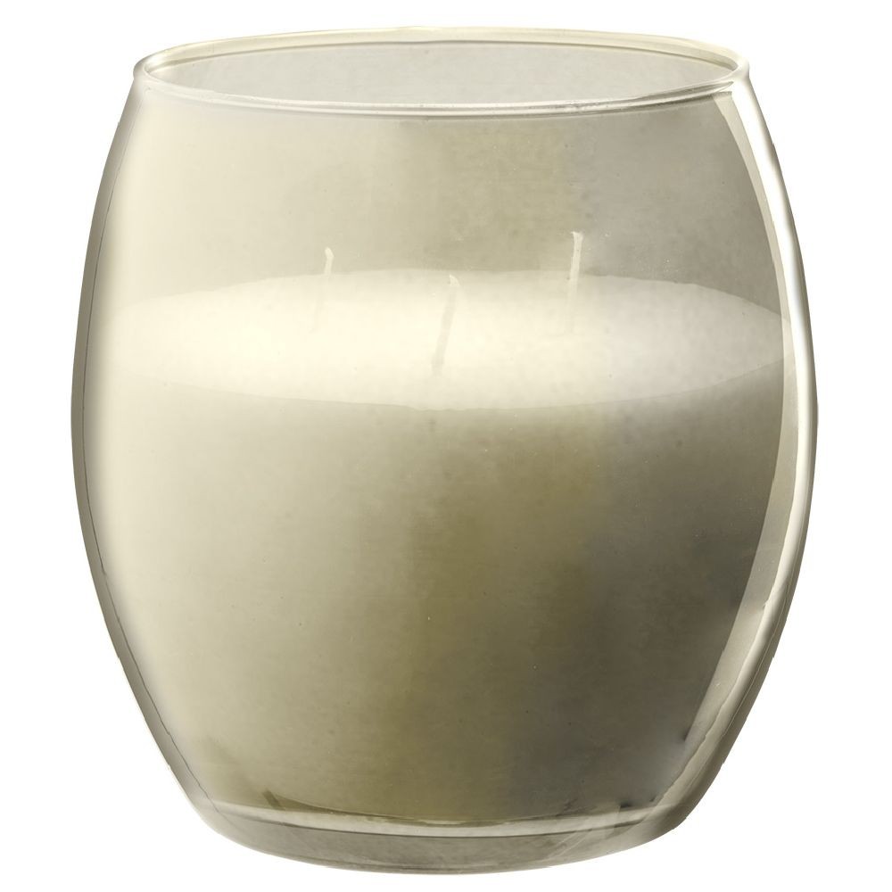 bougie xl dans verre coloré blanc senteur vanille 36h (GiFi-595688X)