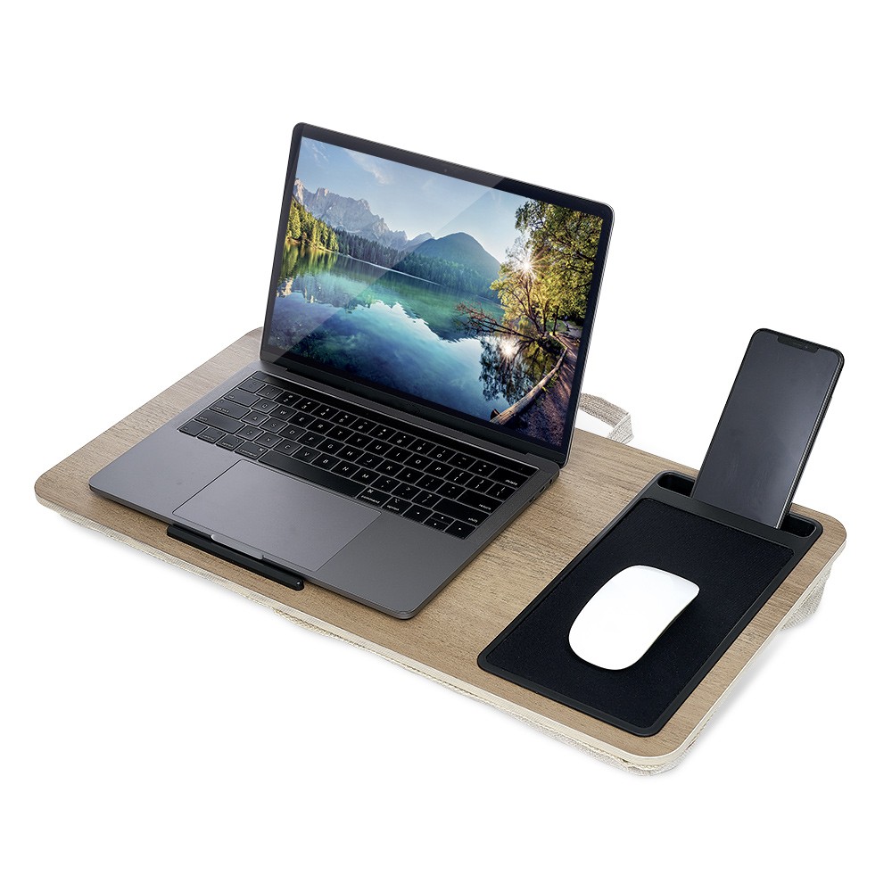 support nomade pour ordinateur portable marron clair l57xl30xh7,5cm (GiFi-595820X)