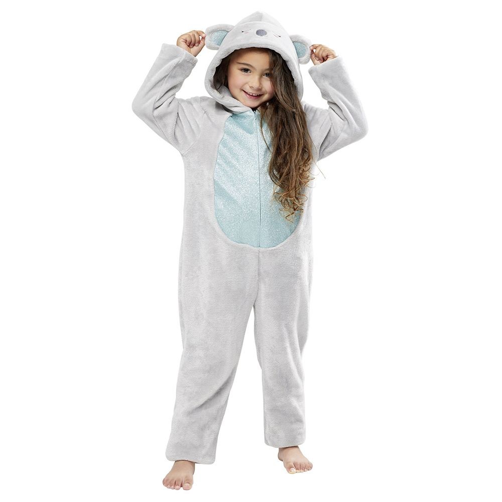 combinaison pyjama koala gris et bleu pailleté 6/8ans (GiFi-597225X)