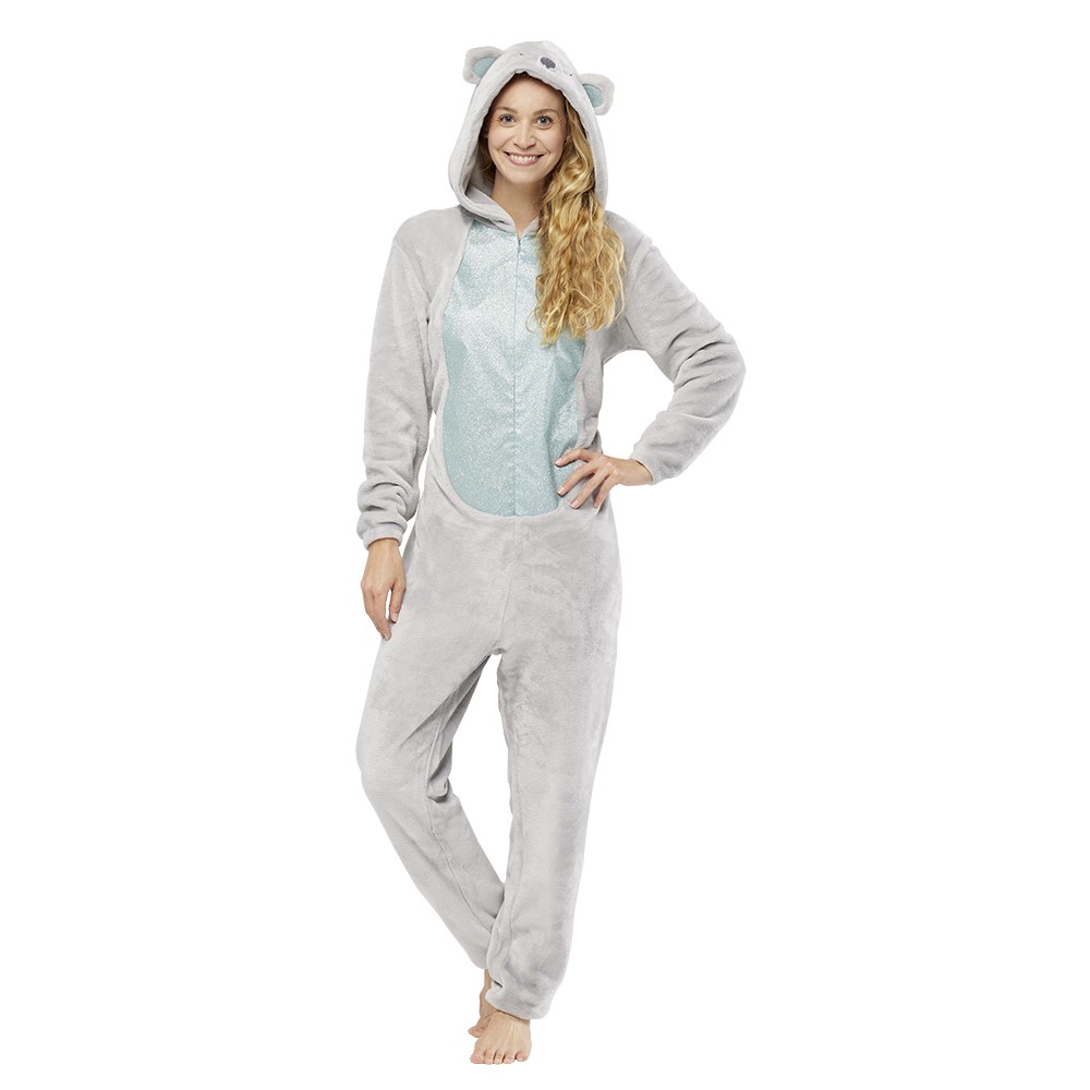 combinaison pyjama koala gris et bleu pailleté taille xs (GiFi-597229X)