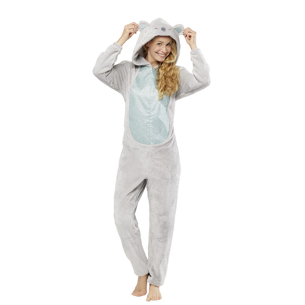 combinaison pyjama koala gris et bleu pailleté taille s (GiFi-597231X)