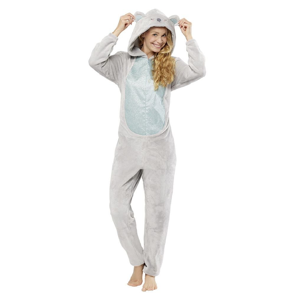 combinaison pyjama koala gris et bleu pailleté taille m (GiFi-597233X)
