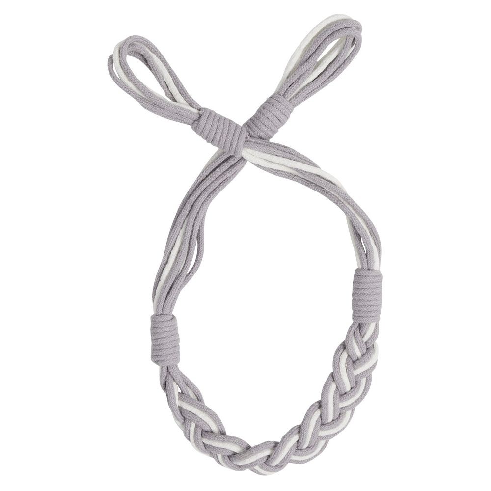 embrasse corde tressée plate coton blanc gris (GiFi-597440X)