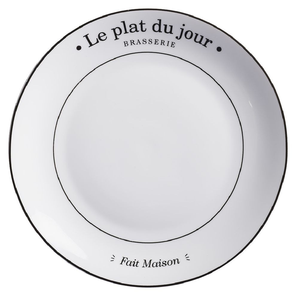 assiette plate ronde le plat du jour (GiFi-598083X)