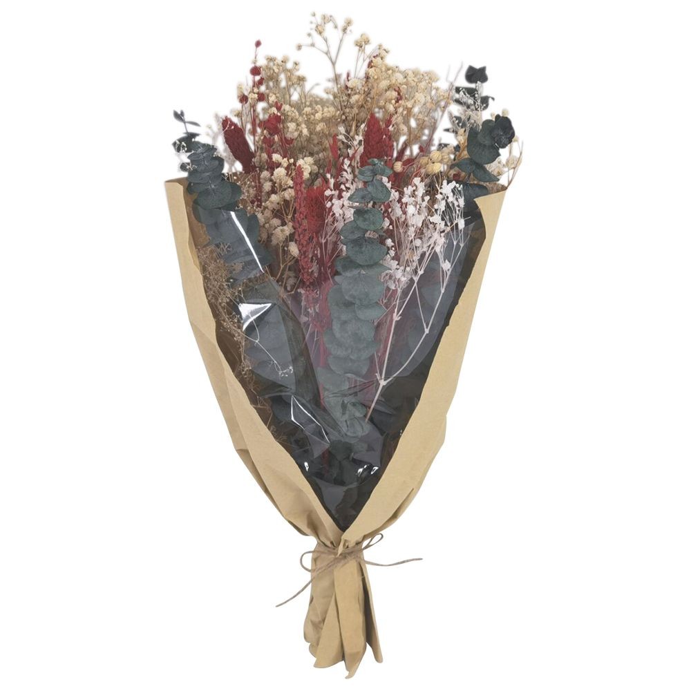 bouquet de fleurs séchées rouge naturel (GiFi-598125X)