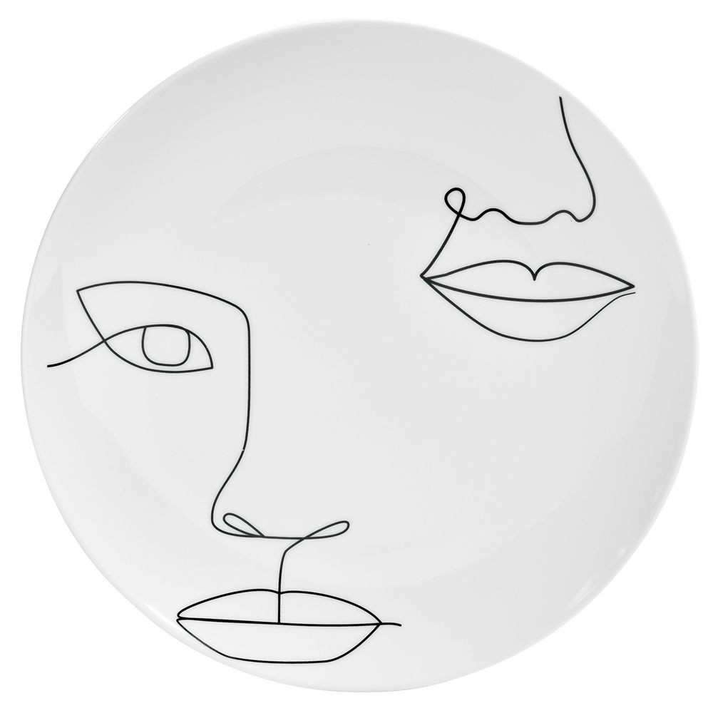 assiette plate en porcelaine blanche (GiFi-598348X)