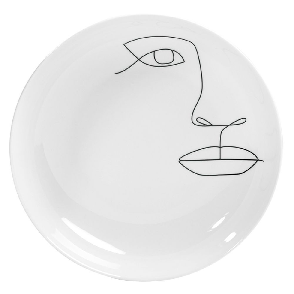 assiette creuse en porcelaine blanche (GiFi-598375X)