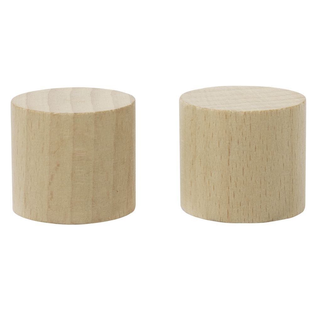 embout de tringle forme bouchon en bois certifié fsc® naturel Ø20 mm x2 (GiFi-598556X)