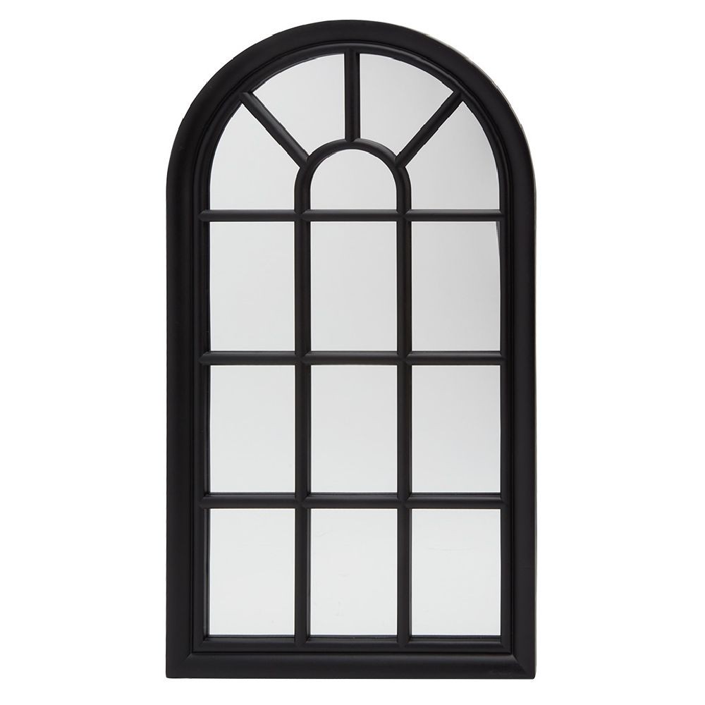 miroir style fenêtre d'atelier noir (GiFi-599249X)