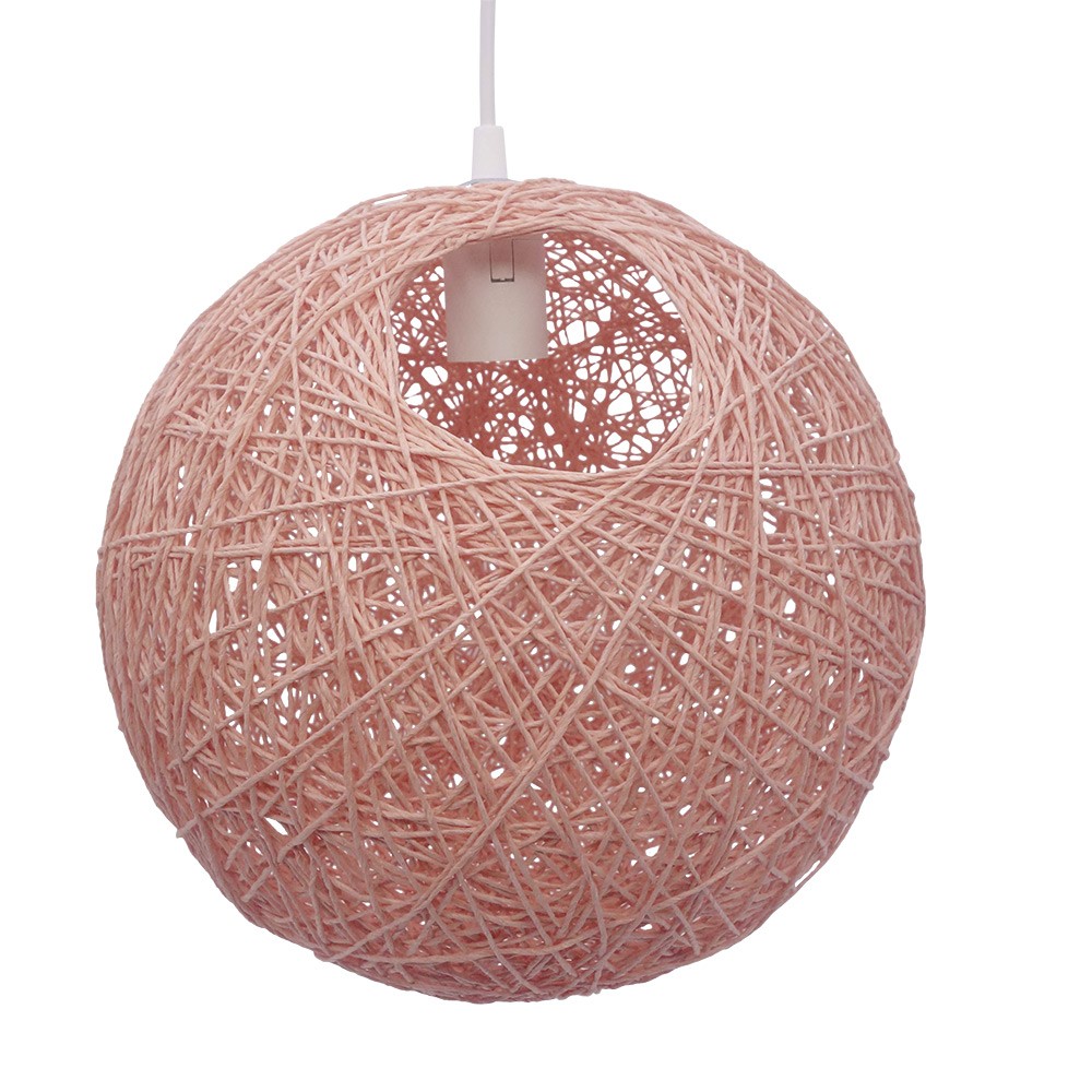 suspension boule papier filaire rose Ø30cm (GiFi-599476X)