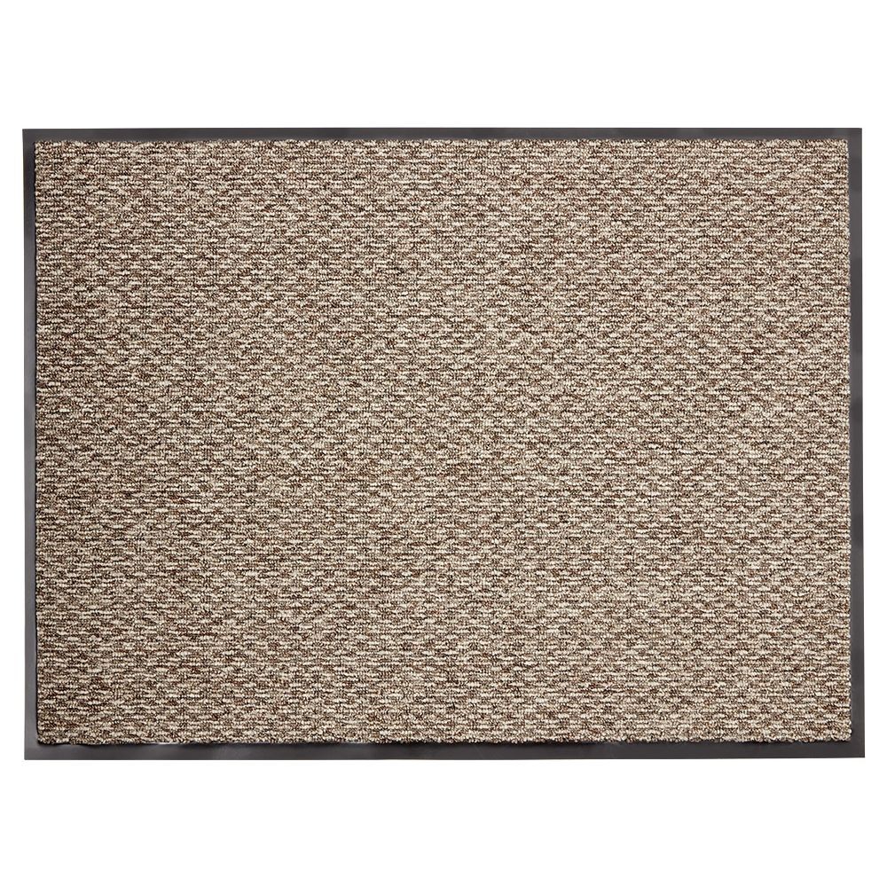 tapis intérieur antipoussière absorbant beige et noir 80x60cm (GiFi-599501X)