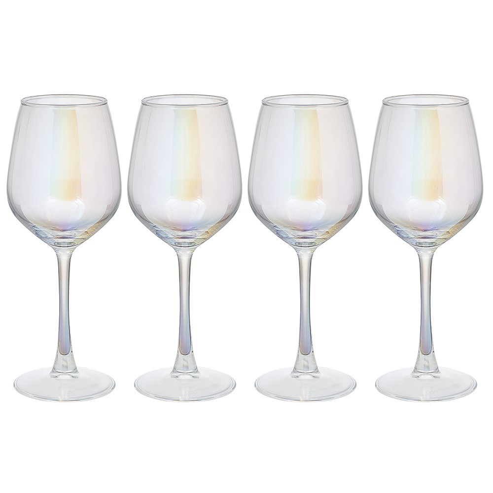 verre à vin transparent irisé x4 (GiFi-599503X)
