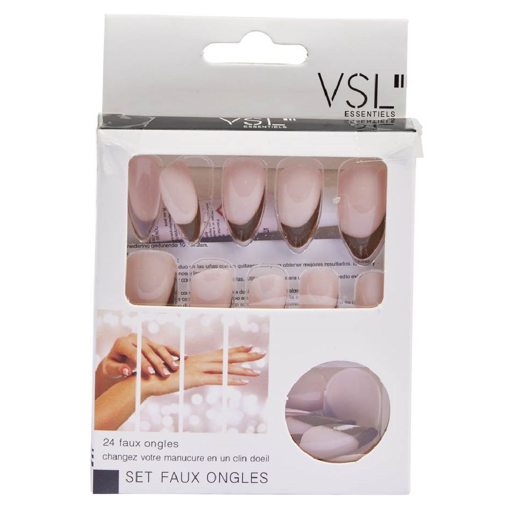 kit faux ongles french manucure marron x24 (GiFi-599932X)