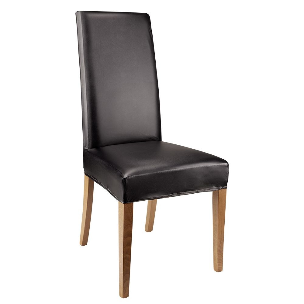 housse de chaise simili noir ou blanc 38x30xh55 cm (GiFi-600084X)