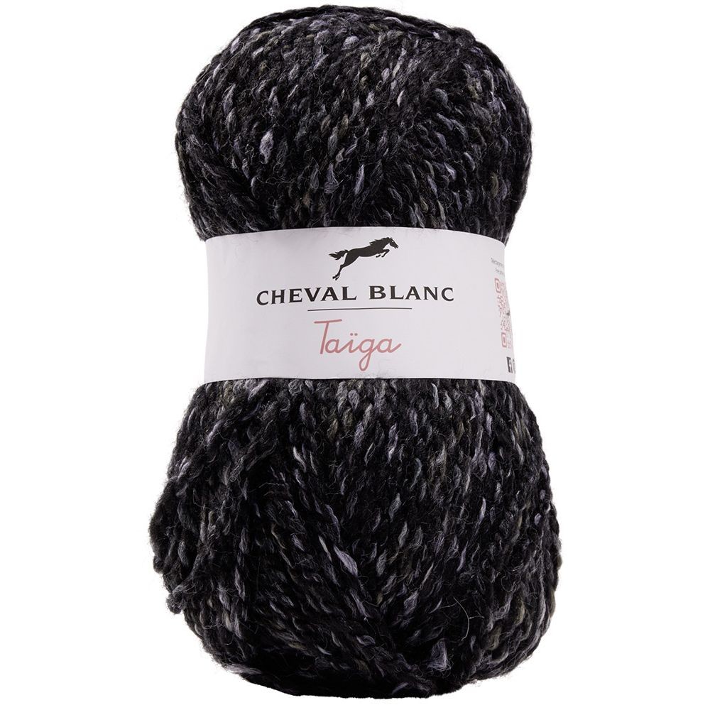 pelote acrylique laine fil épais mélange taïga 404 noir (GiFi-600875X)