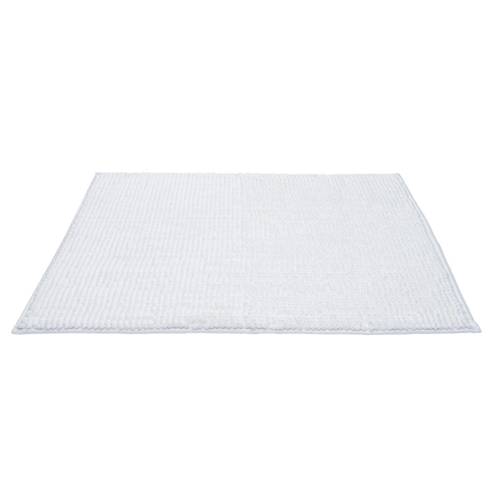 tapis de salle de bain chenille blanc 80x50cm (GiFi-601027X)
