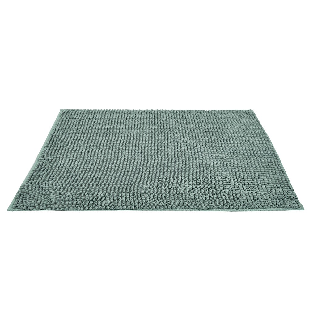 tapis de salle de bain chenille vert 80x50 cm (GiFi-601035X)