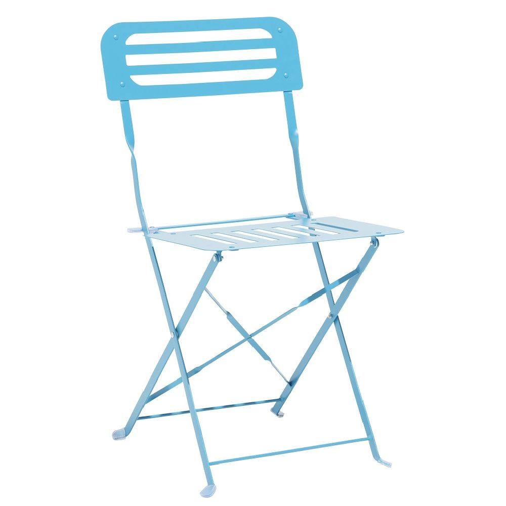 chaise de jardin rio pliante métal bleu 41x45xh82cm (GiFi-601716X)
