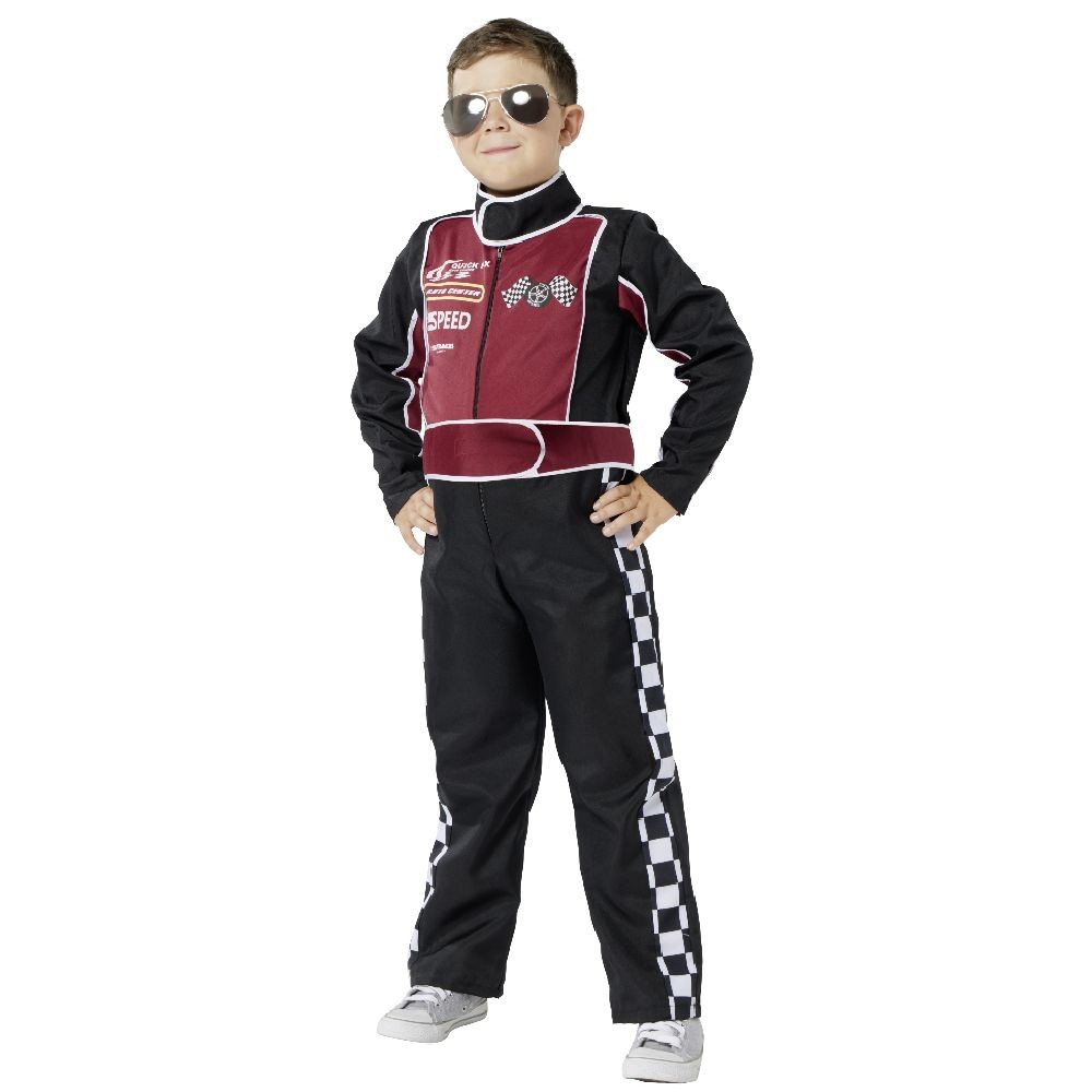 costume pilote de course rouge et noir 11/14 ans (GiFi-601827X)