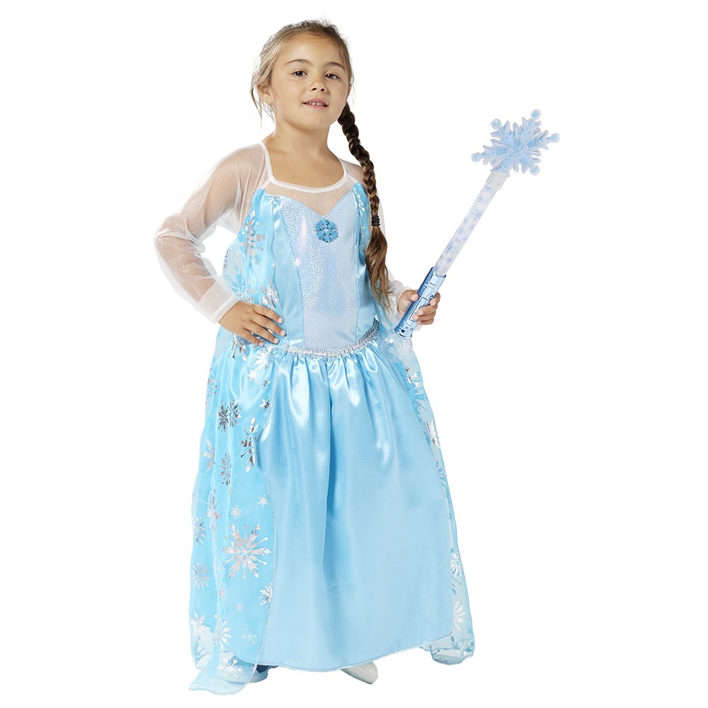 déguisement princesse des glaces robe bleu et argenté 11/14 ans (GiFi-601832X)