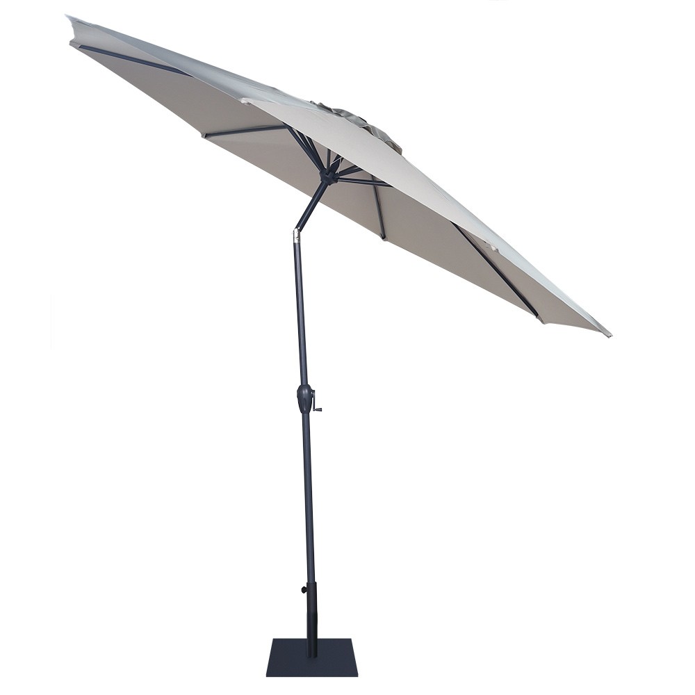 parasol centré cuba inclinable à manivelle taupe Ø300xh245cm (GiFi-601971X)