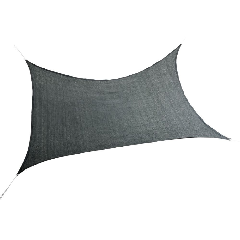 voile d'ombrage carré delta en jute gris foncé 300x300cm (GiFi-602234X)