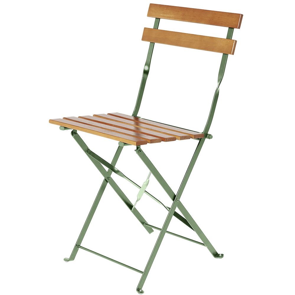 chaise de jardin bali pliante métal et bois 39x47xh79cm (GiFi-602511X)