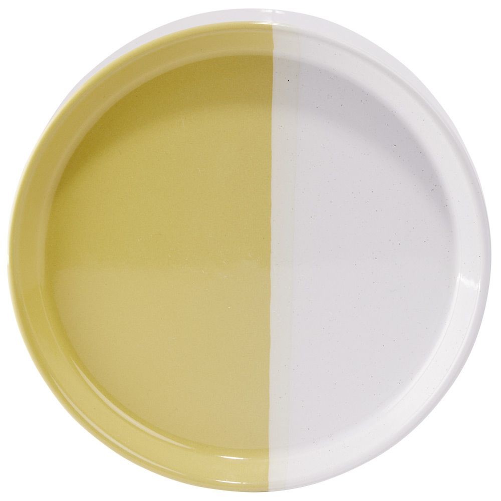 assiette à dessert faïence blanc et beige Ø19cm (GiFi-602657X)