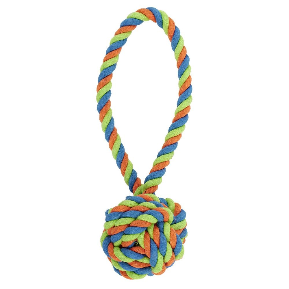 jouet pour chien poignée en corde avec nœud l.18 cm (GiFi-603097X)