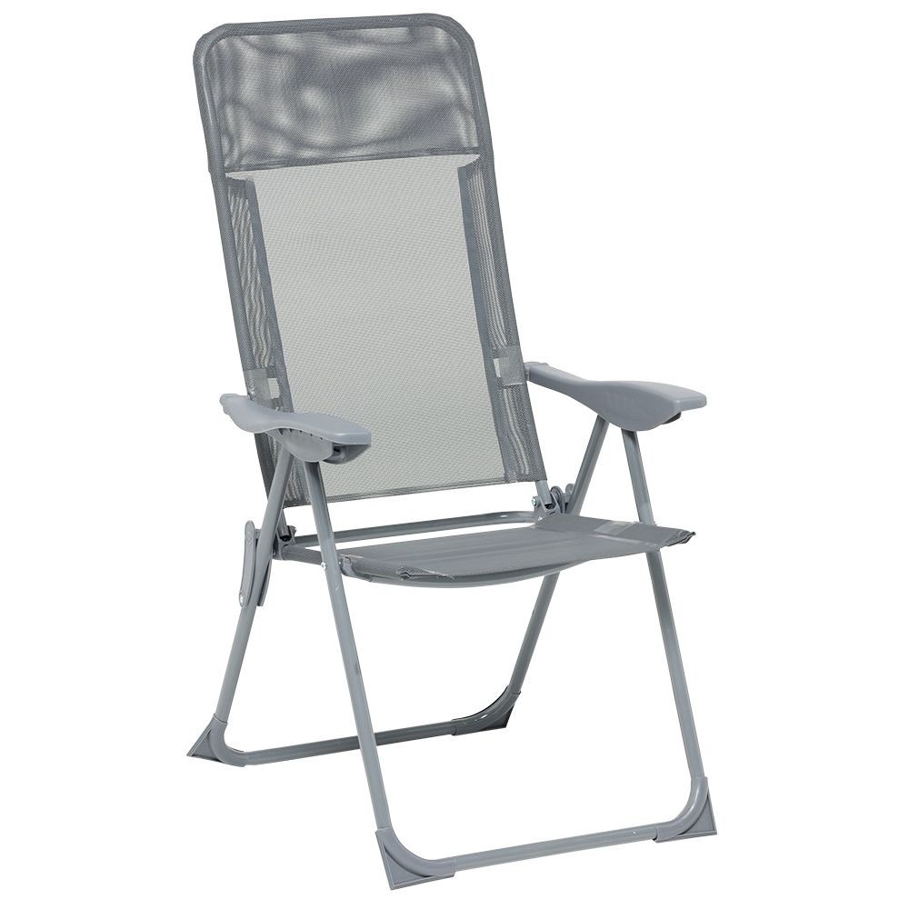 fauteuil de camping 5 positions gris (GiFi-603269X)