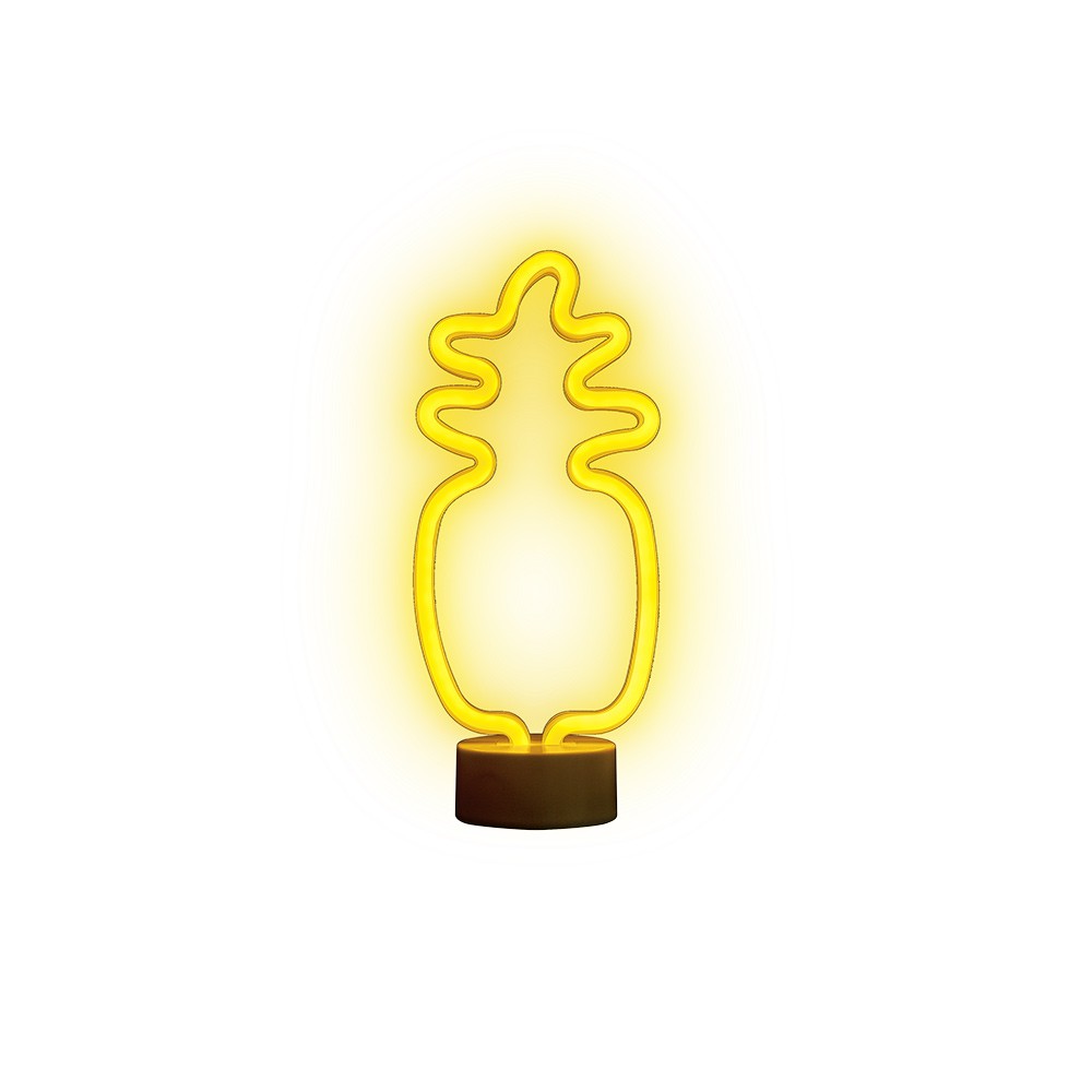lampe néon led forme ananas jaune Ø9,5x13xh29,5cm (GiFi-603524X)