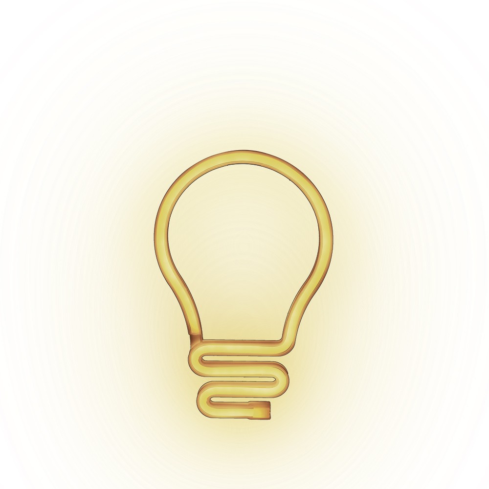 lampe néon led forme ampoule jaune à suspendre l16,5xh26,5cm (GiFi-603537X)