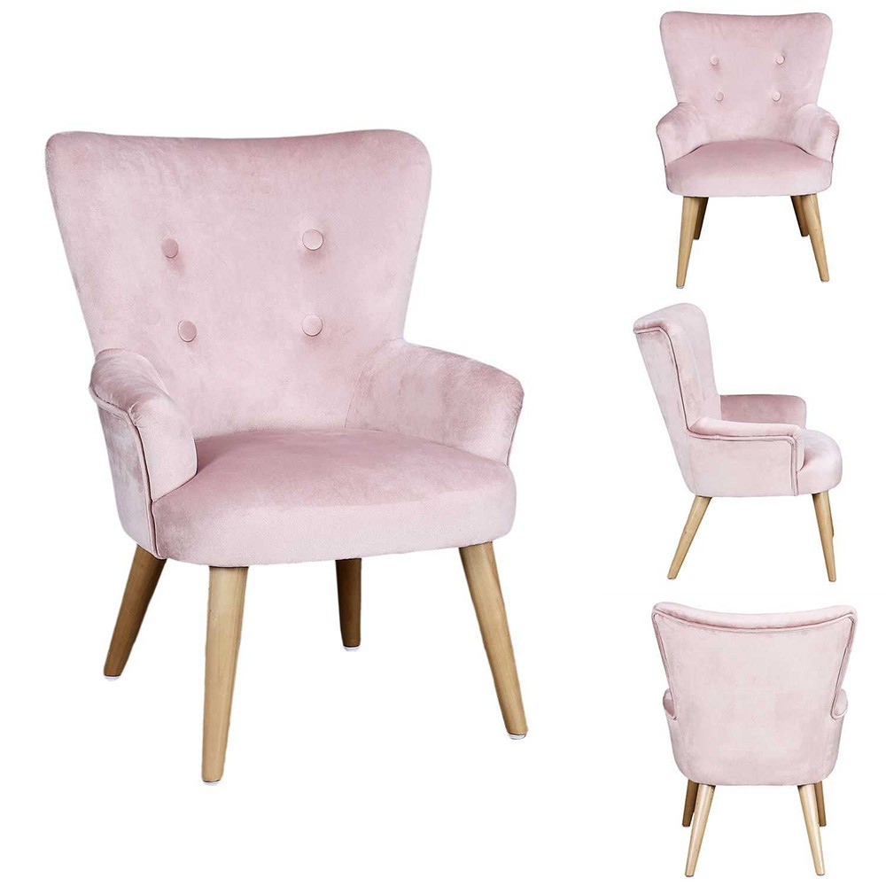 fauteuil enfant helsinki bois effet peau de pêche rose 46x40,5xh63cm (GiFi-603894X)