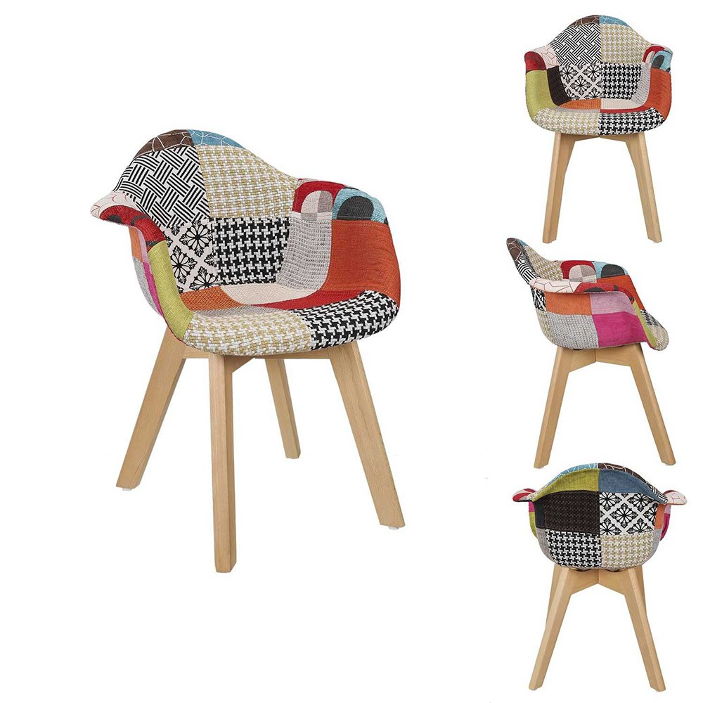 fauteuil enfant patchwork multicolore 33,5x35,5xh58cm (GiFi-603922X)