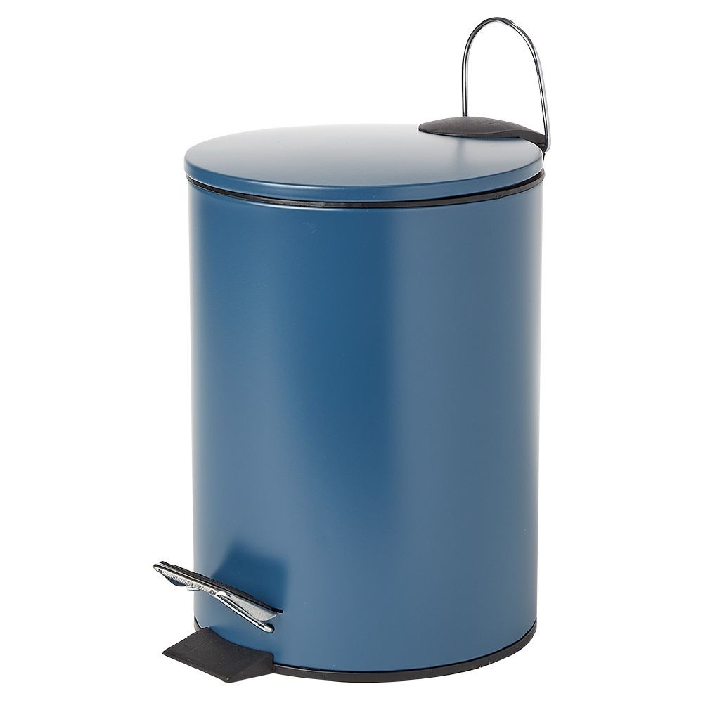 poubelle salle de bain à pédale métal bleu 3l (GiFi-604265X)