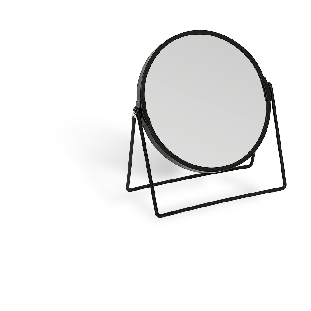 miroir rond métal noir à poser 18x8xh20cm (GiFi-604300X)